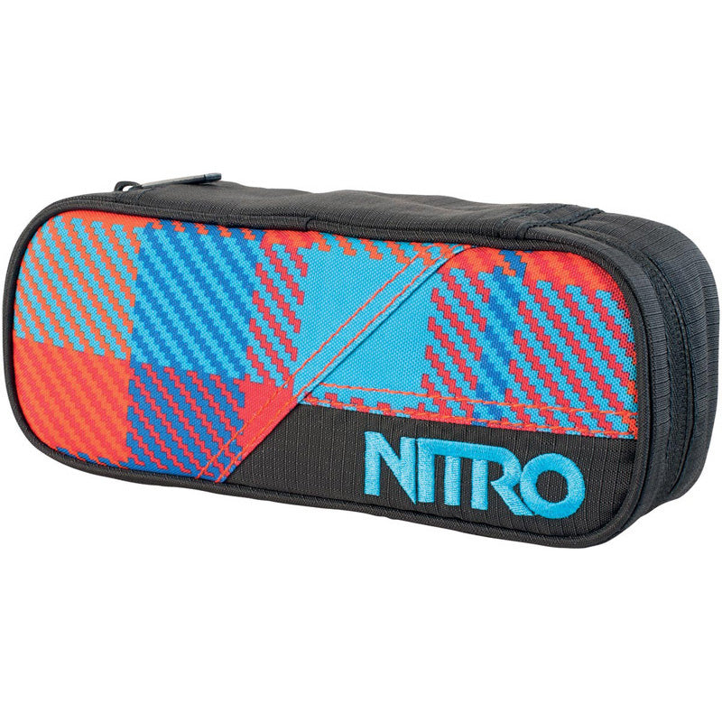 Nitro Pencil Case Federmäppchen für Schule Plaid Red-Blue